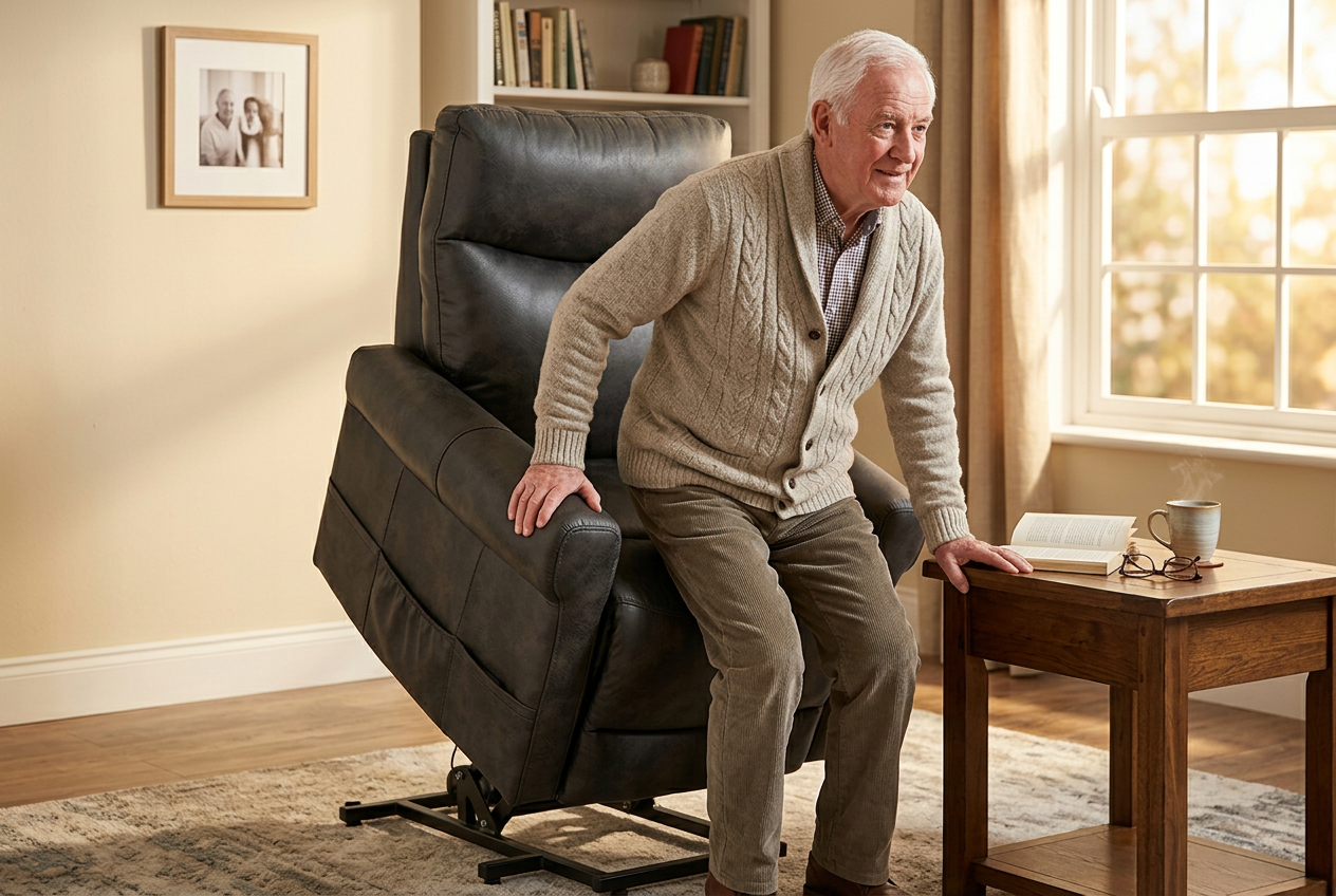 ComfortRise Granite Infinite Position Lift Chair with Power Headrest & Lumbar Support