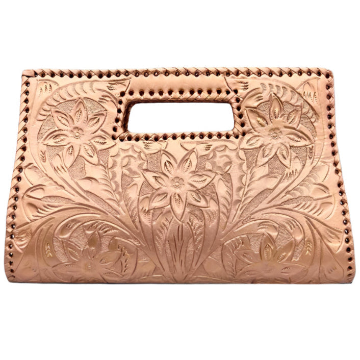 The Caroline| Hand-Tooled Leather Clutch & Crossbody