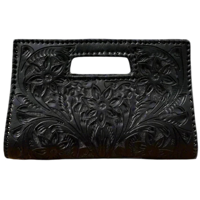 The Caroline| Hand-Tooled Leather Clutch & Crossbody