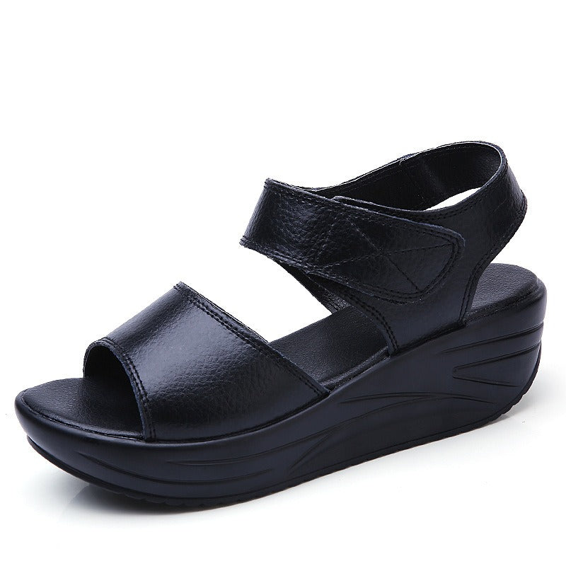 Summer women's sandals genuine leather thick sole platform sandals women's fashion student casual shoes