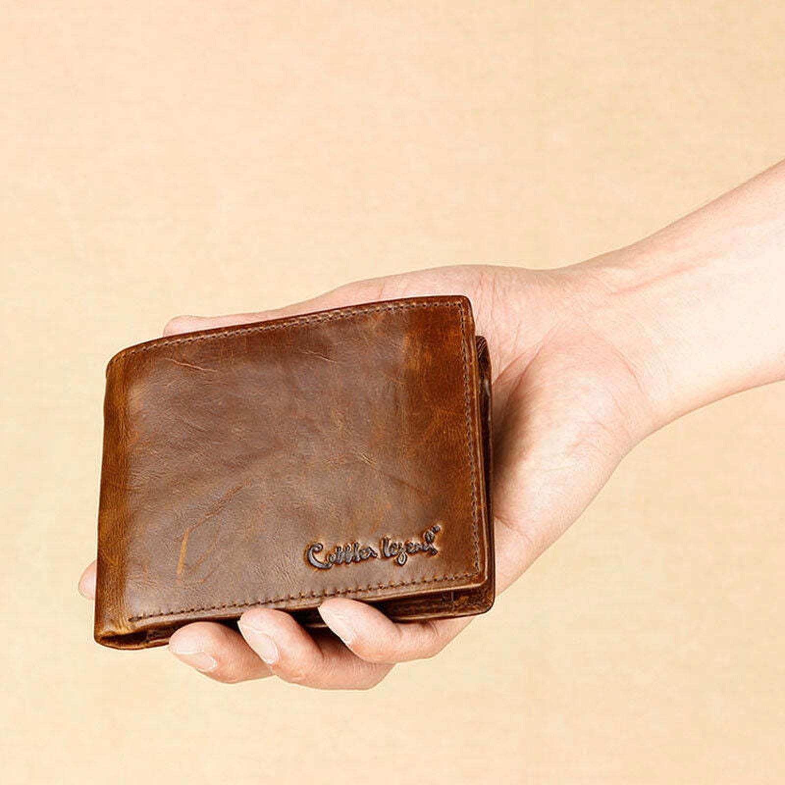 Cobbler Legend Famous Brand Genuine Leather Men Wallets Handmade Men's Wallet Male Money Purses Coins Wallet With ID Card Holder