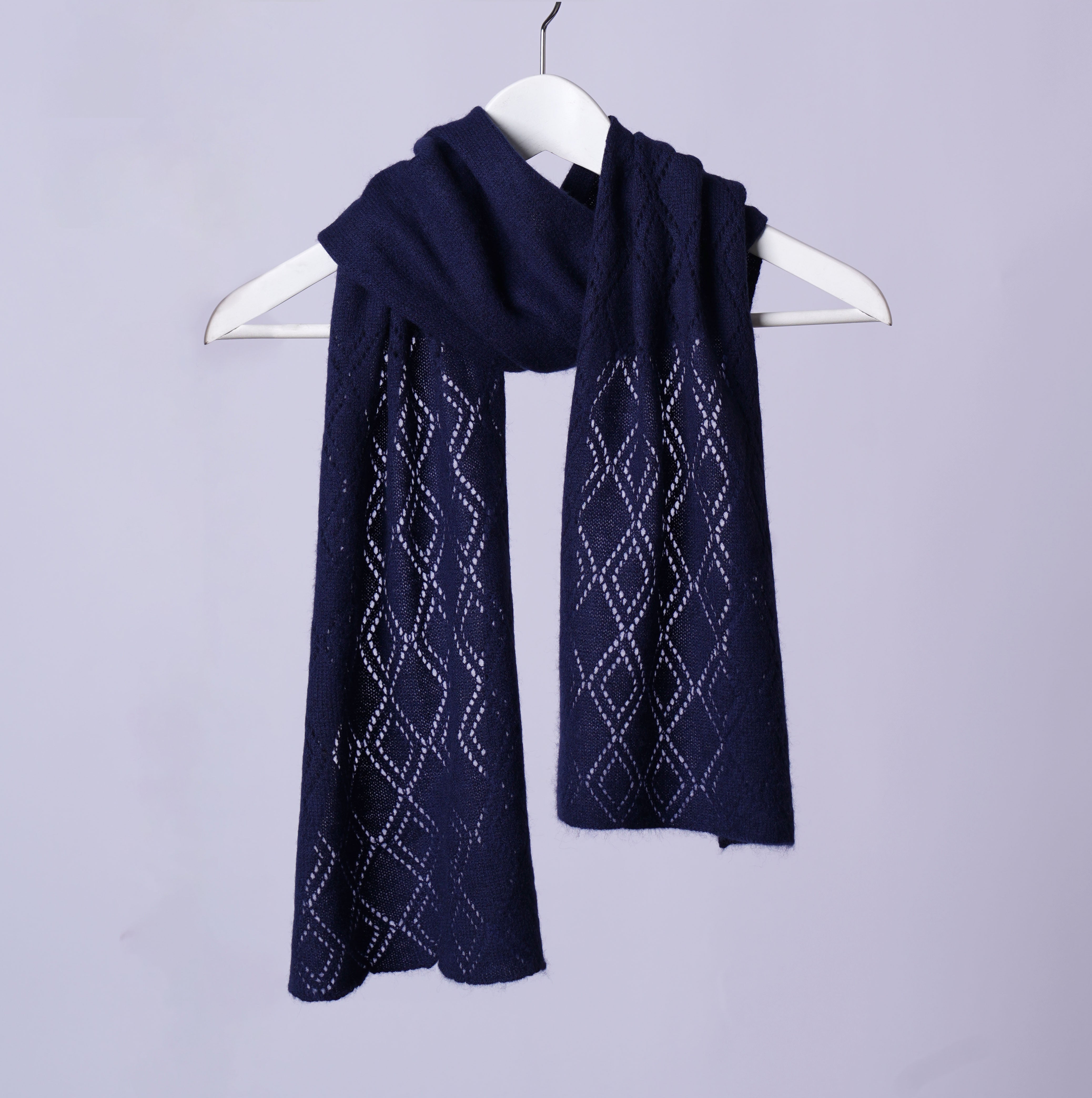 Scarf: Long Diamonds - Pure Mongolian Cashmere