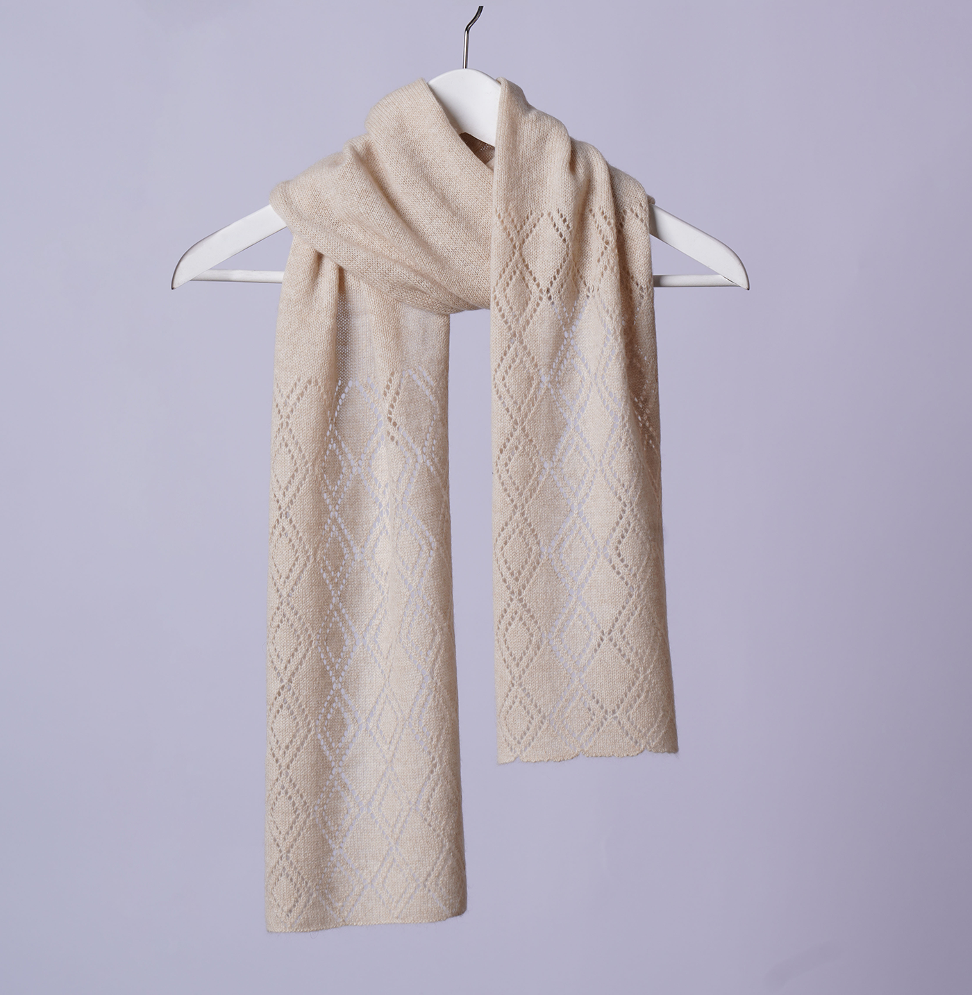 Scarf: Long Diamonds - Pure Mongolian Cashmere