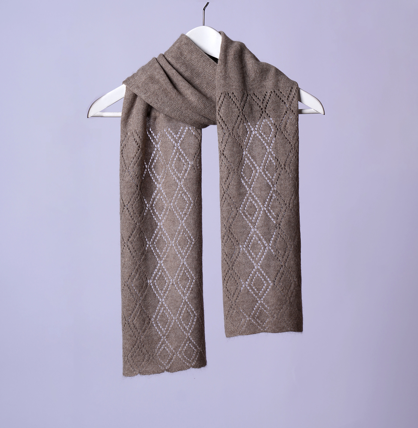 Scarf: Long Diamonds - Pure Mongolian Cashmere