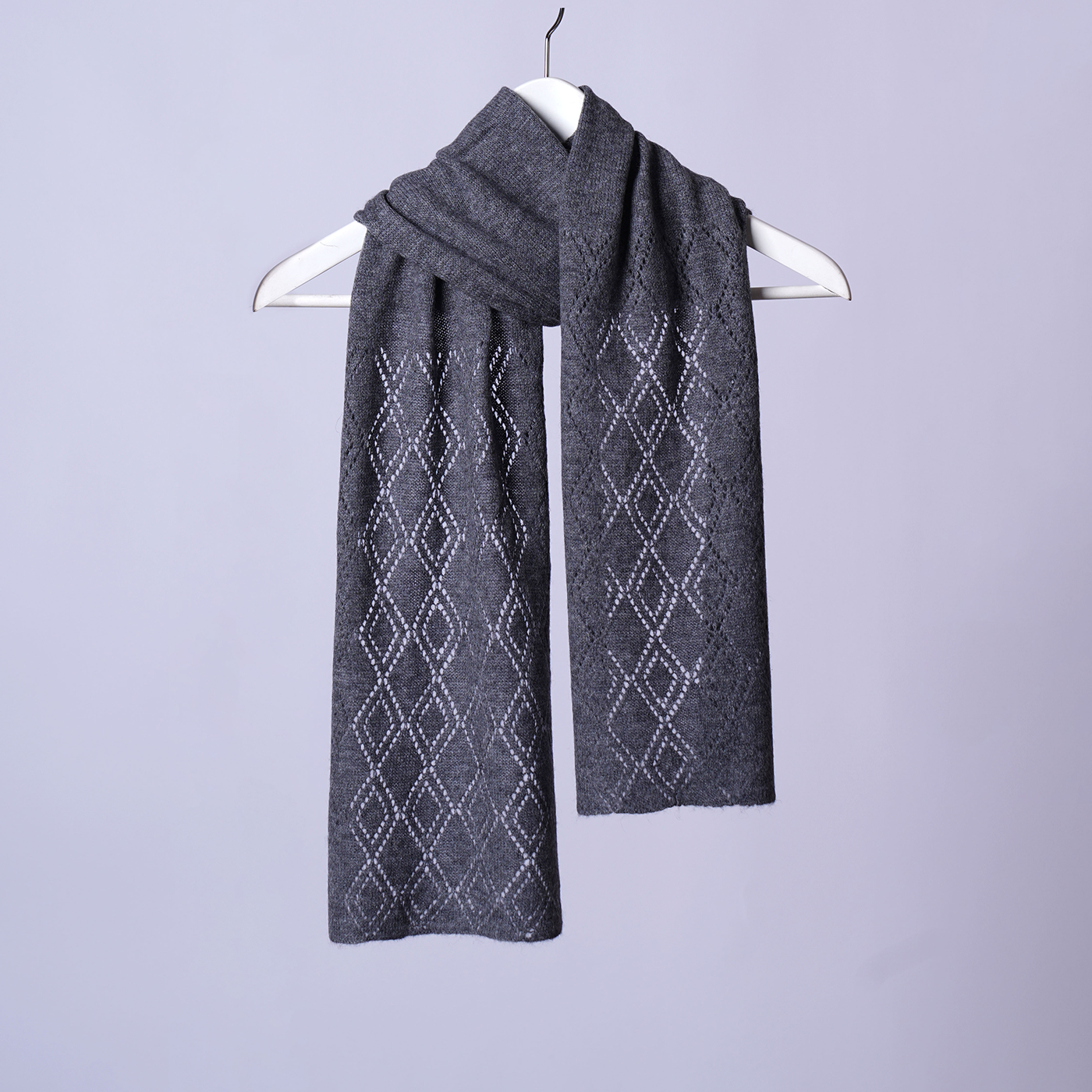 Scarf: Long Diamonds - Pure Mongolian Cashmere