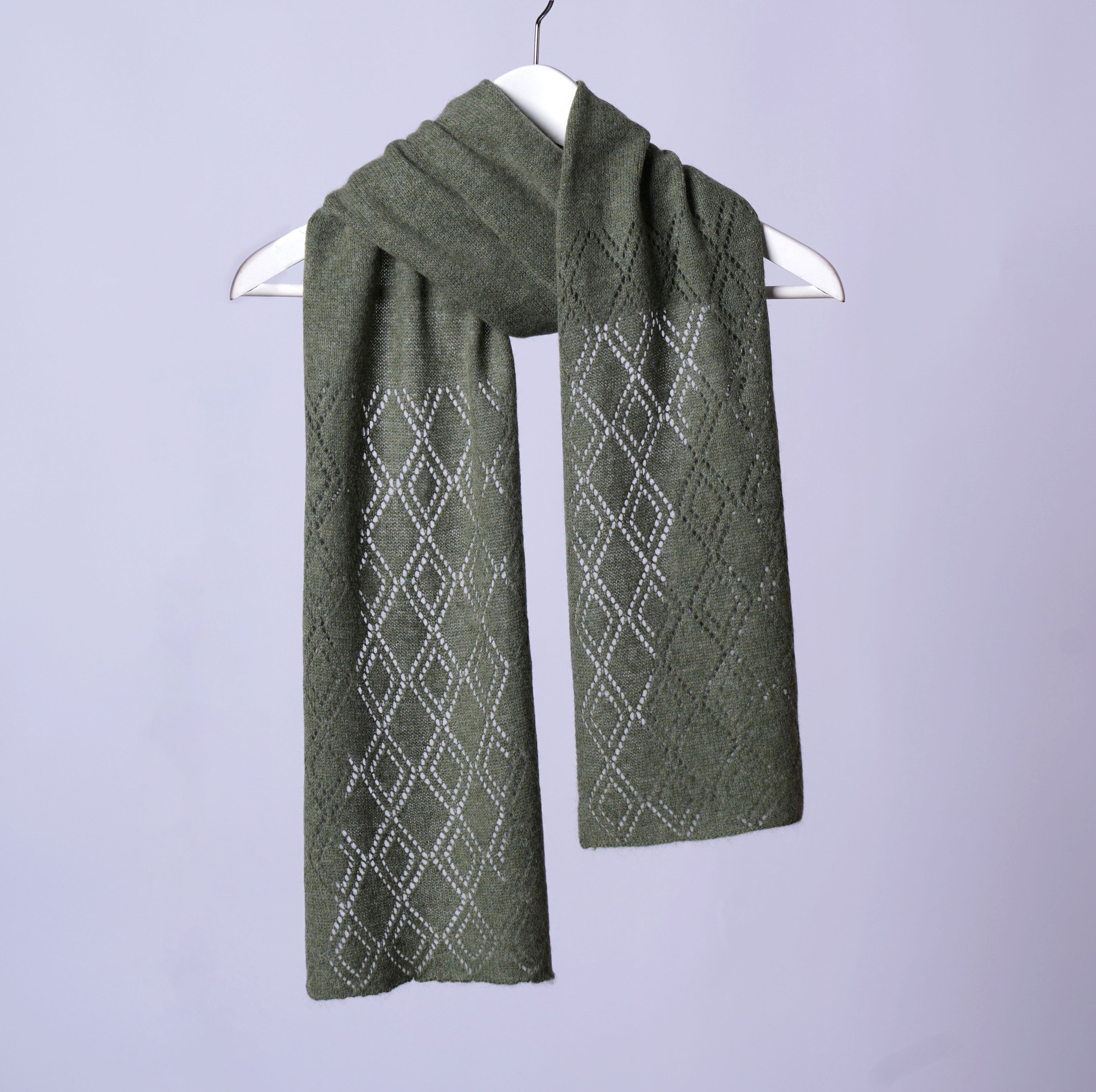 Scarf: Long Diamonds - Pure Mongolian Cashmere
