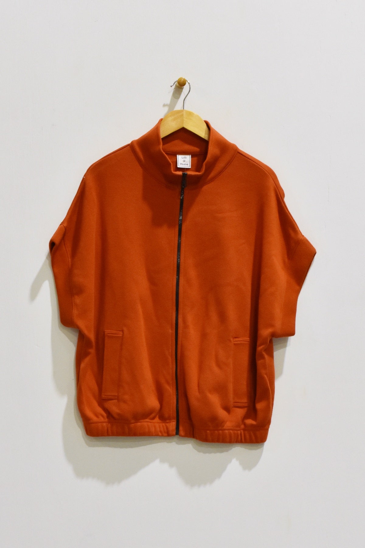 Elastic Sleeve Boxy Zip Jacket