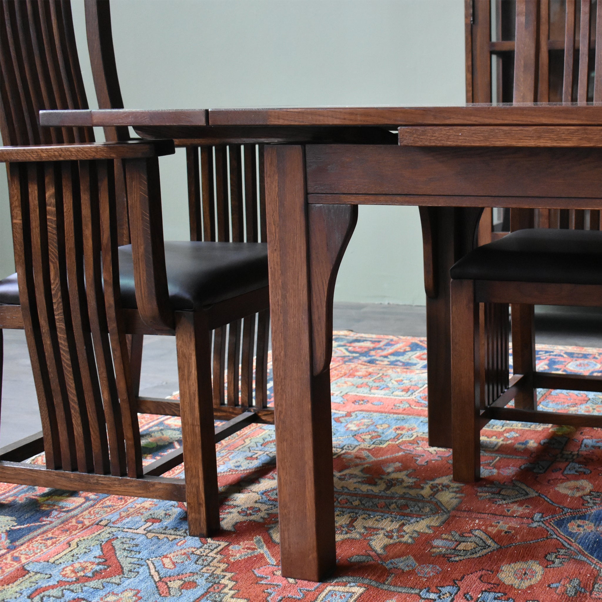 Mission Style Leaf Table-High Back Chair Dining Set-2 Color Available
