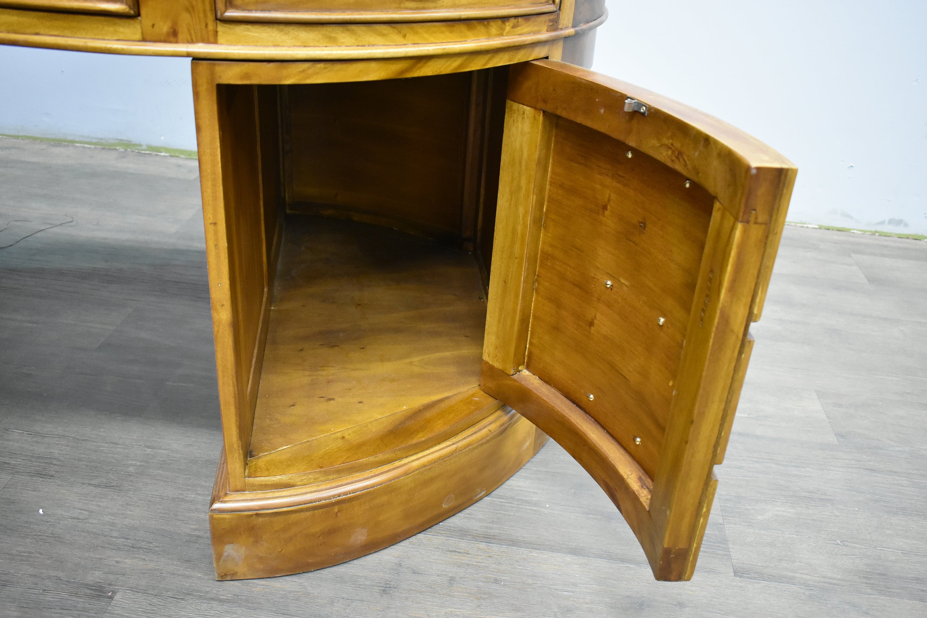 Legacy Mahogany Wood Leather Top Kidney Desk - Light Brown Walnut