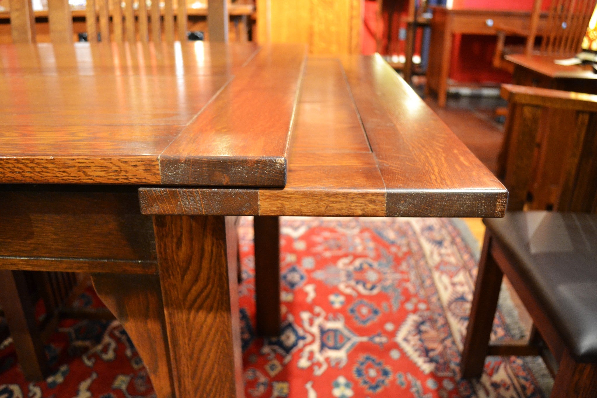 Preorder Mission Stow Leaf Table with #401 Chair Dining Set - Dark Oak