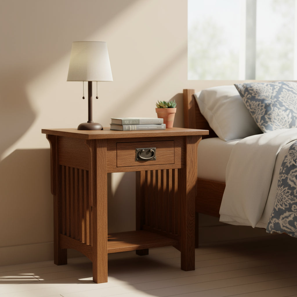 Mission Quarter Sawn Oak 1-Drawer Crofter End Table