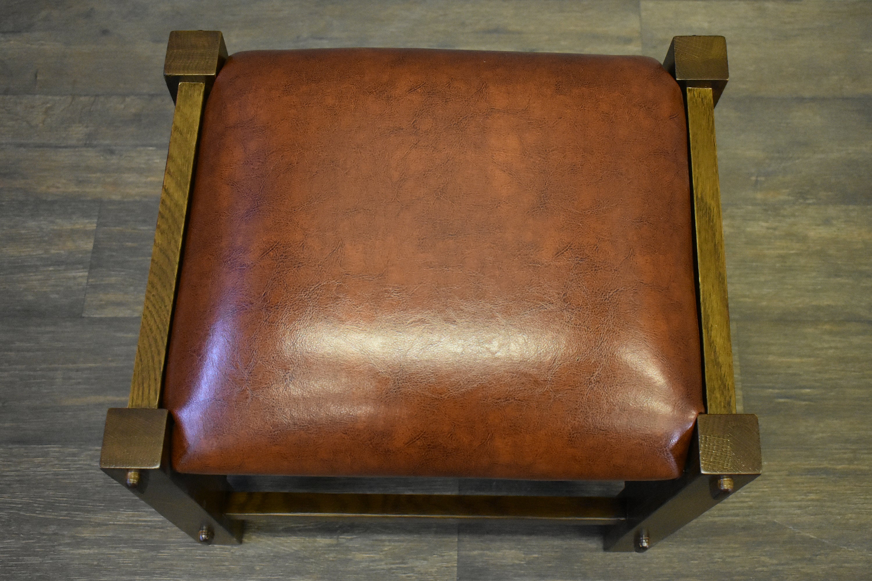 Mission Spindle Stool - Quarter Sawn Oak & Leather (2 Colors Available)