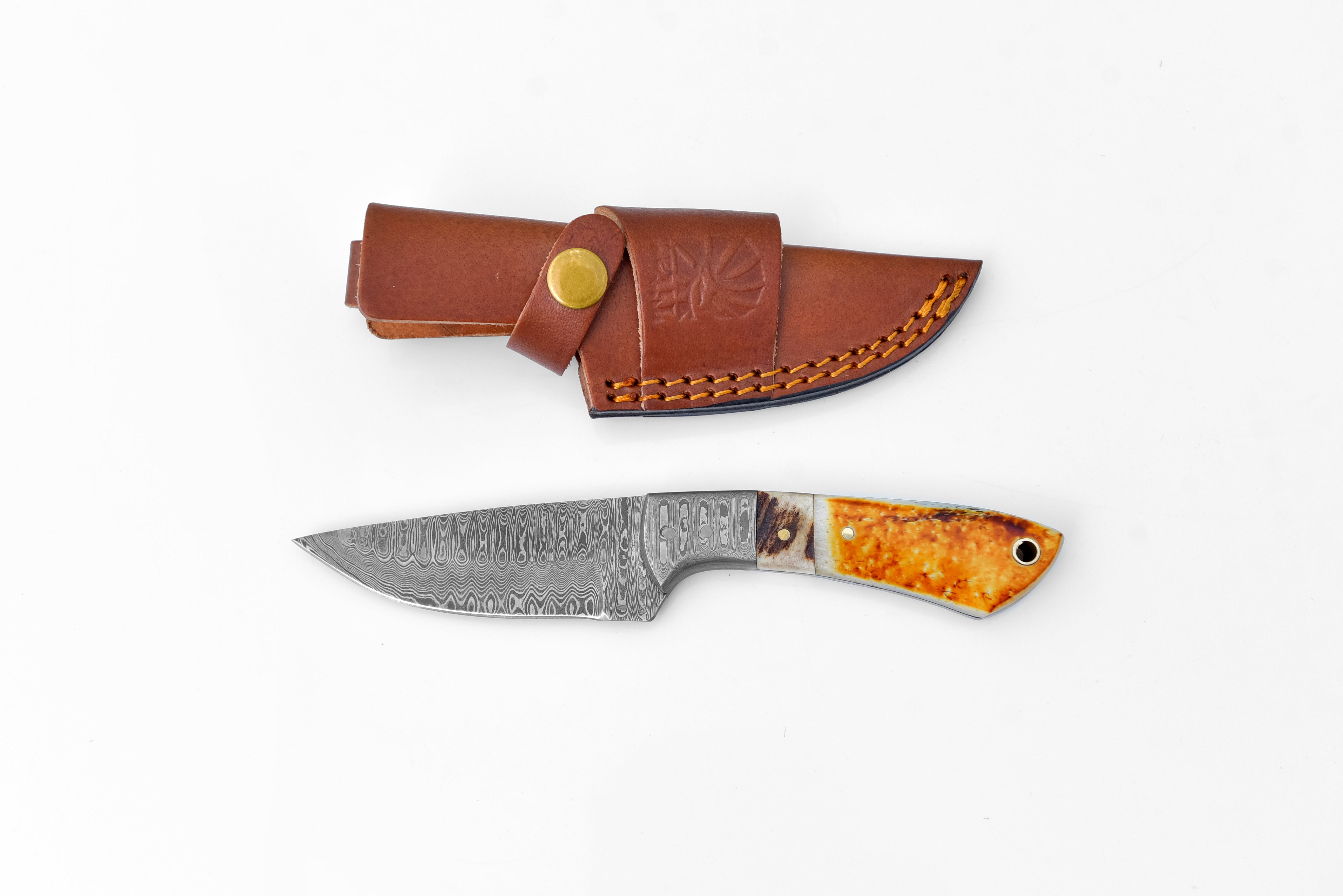 Titan Scorched Timber Damascus EDC Knife by Titan TK-120