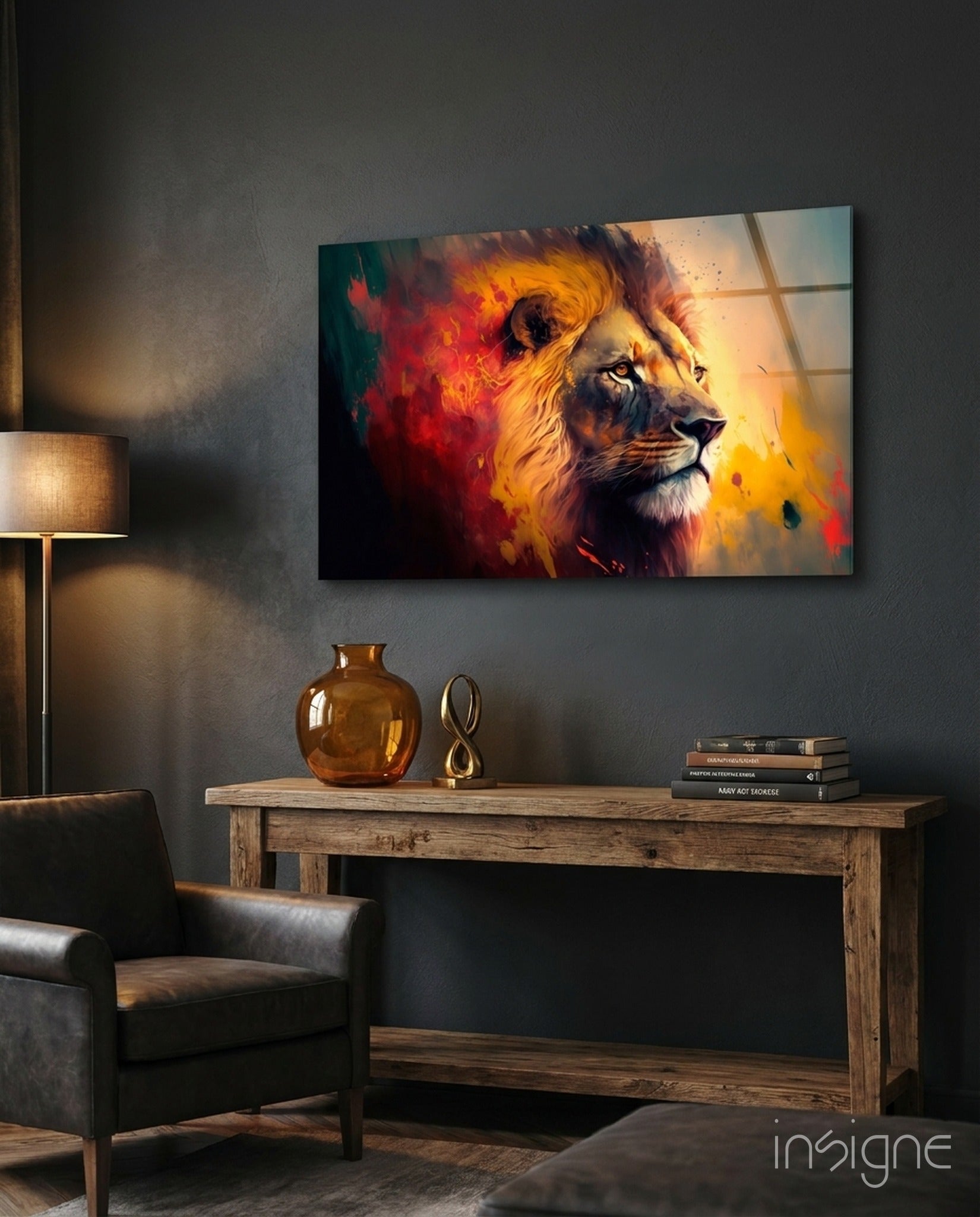 Nobility of the Lion Glass Wall Art || Designer Collection