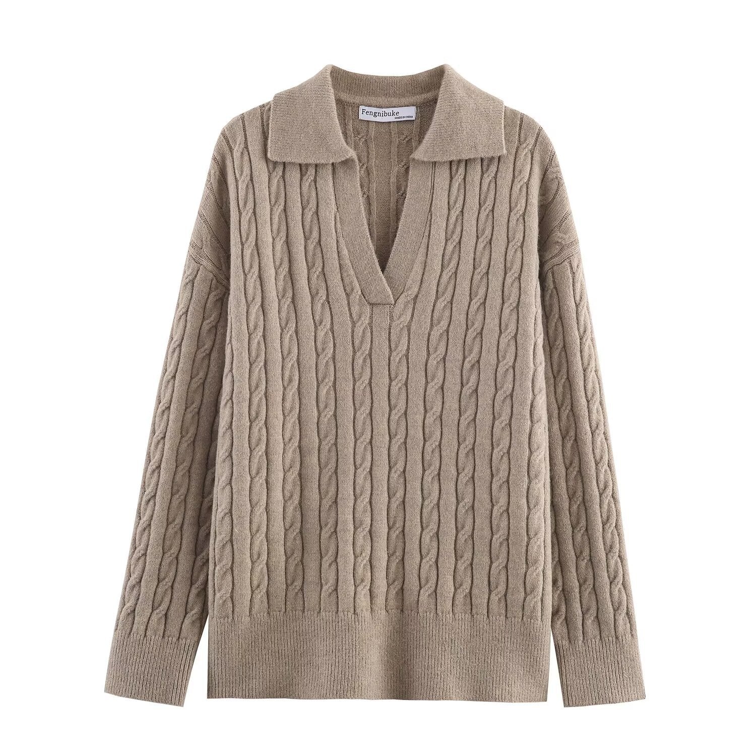Eight legged woven polo shirt collar knit sweater