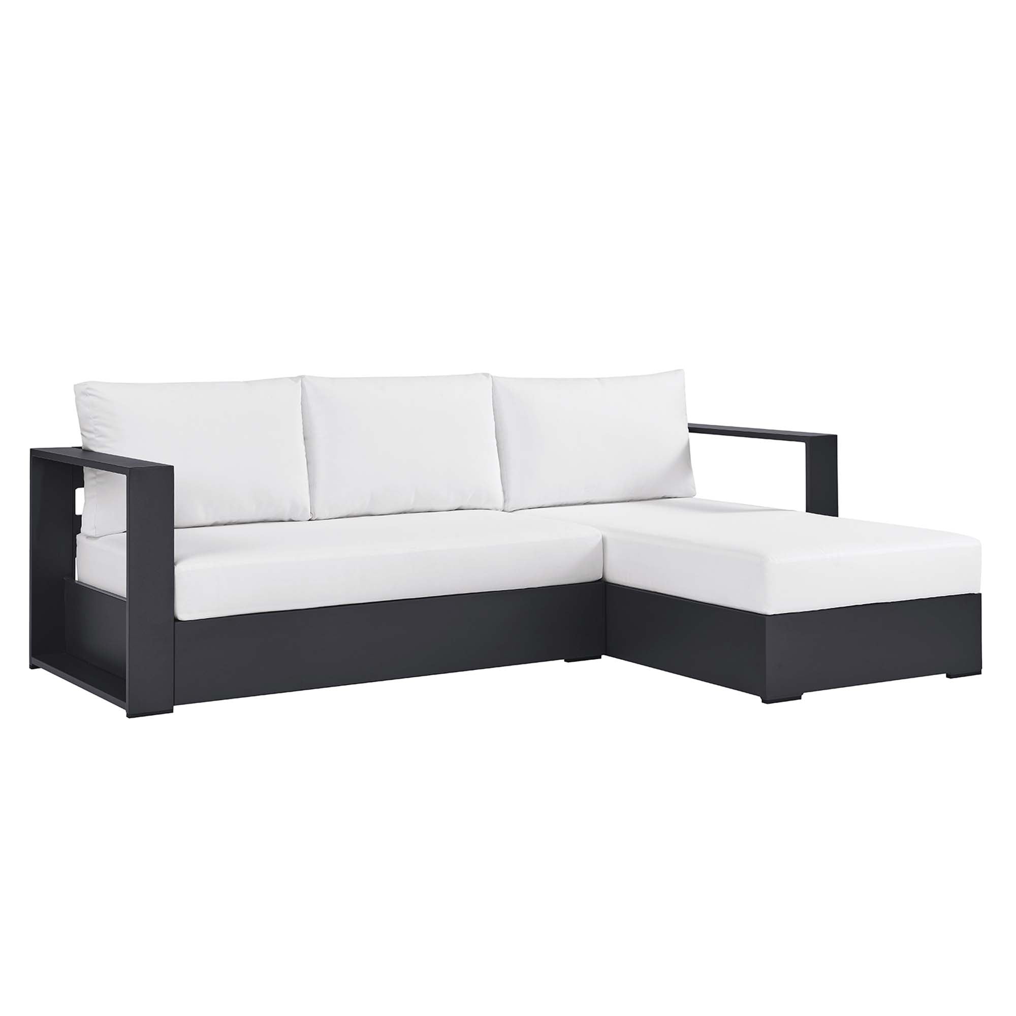 Tahoe 2-Piece Outdoor Aluminum Chaise Sectional Sofa