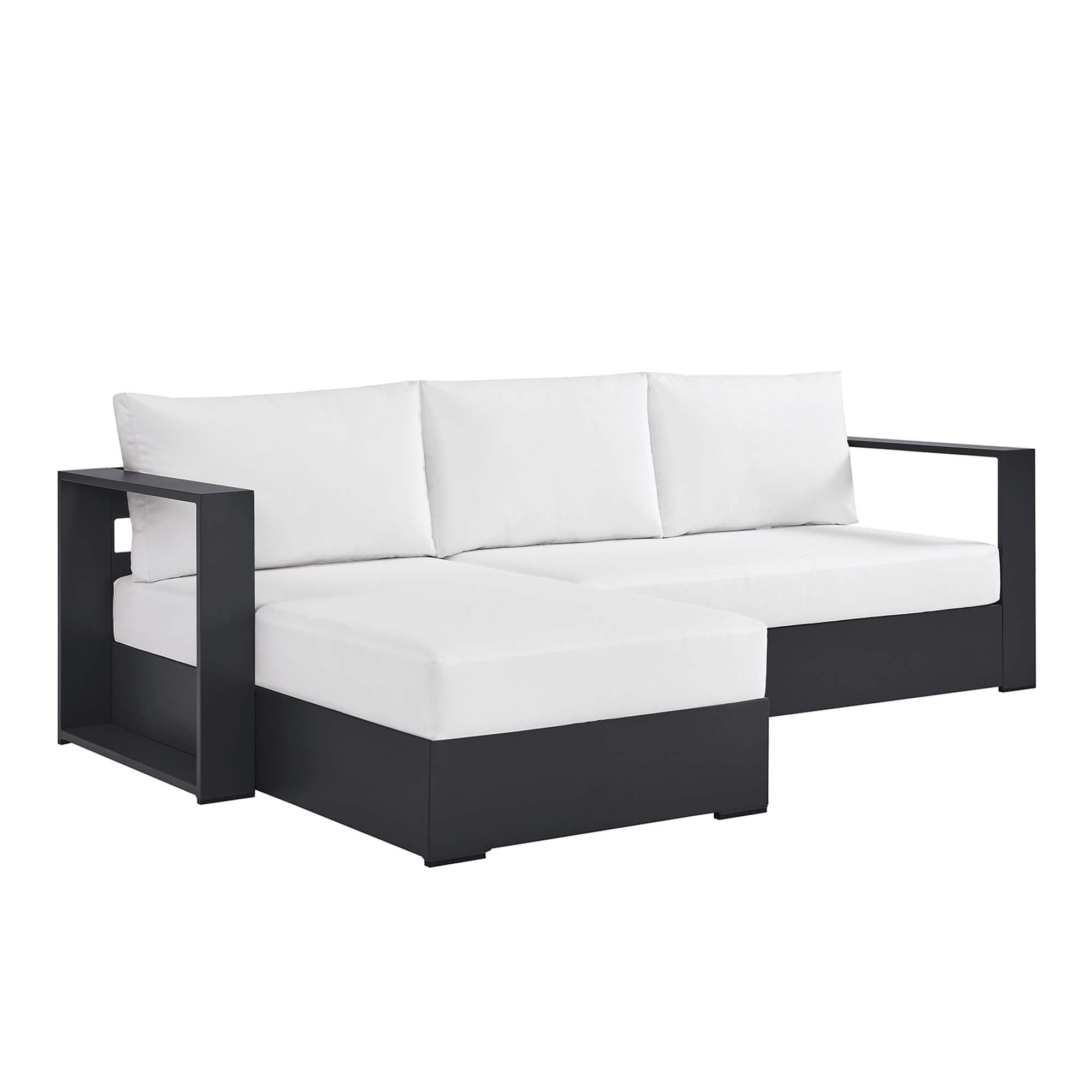 Tahoe 2-Piece Outdoor Patio Powder-Coated Aluminum Sectional Sofa Set