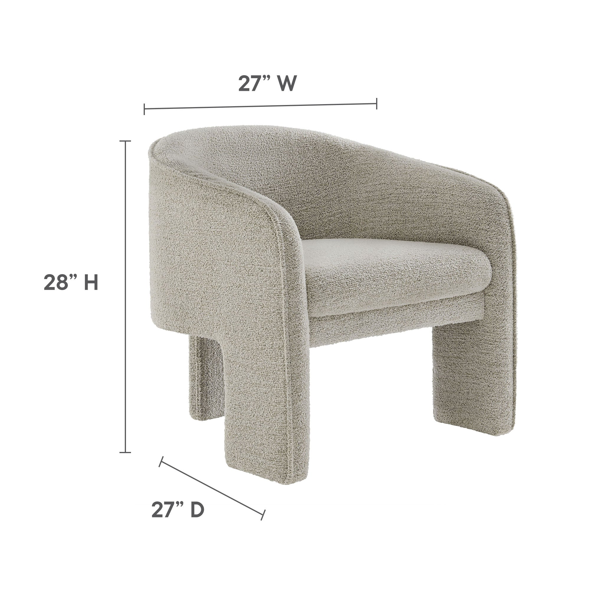 Greer Boucle Fabric Upholstered Accent Armchair by Modway