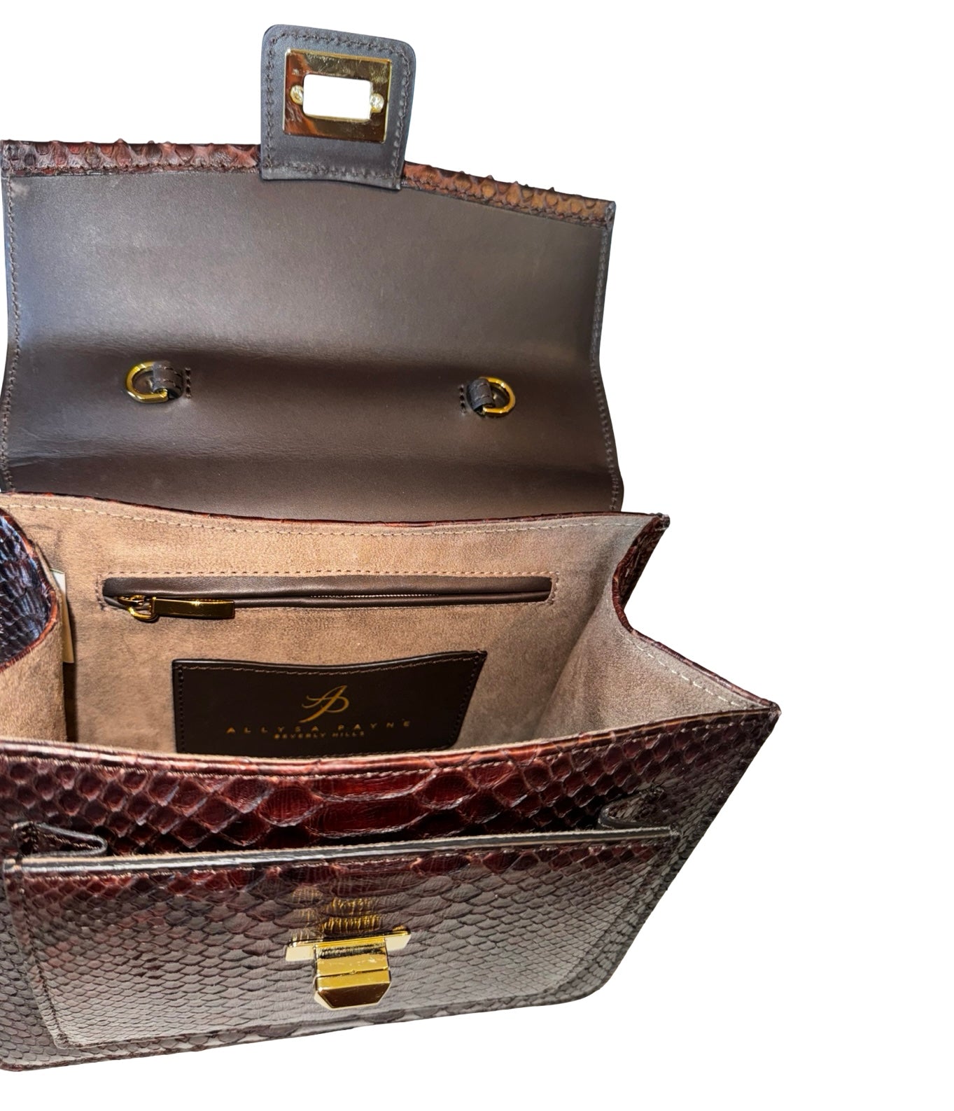 Sienna Horse Handle Handbag
Authentic Multi-Toned Brown Python