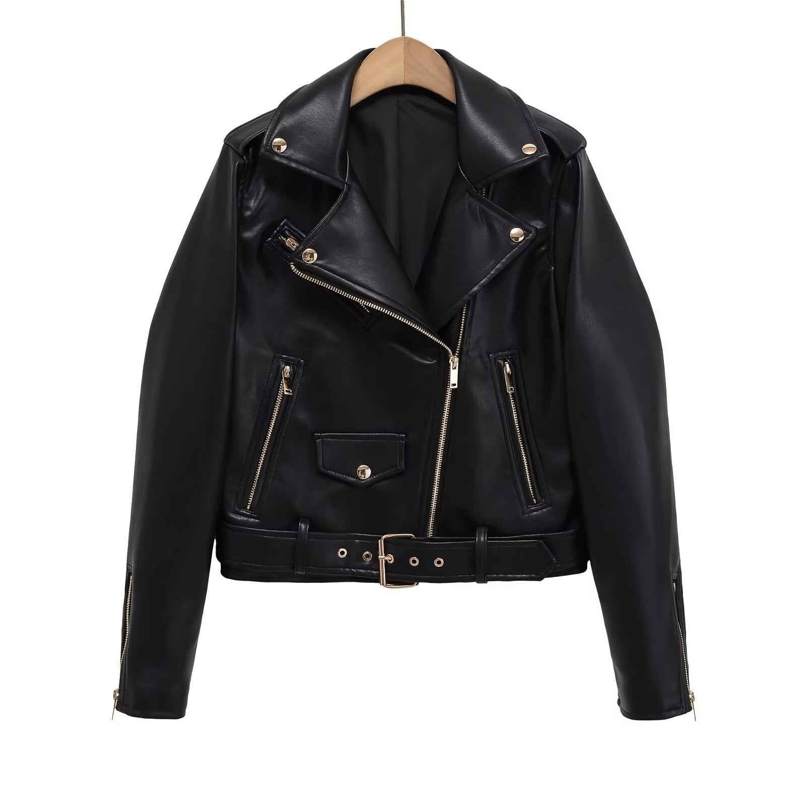 Imitation leather jacket