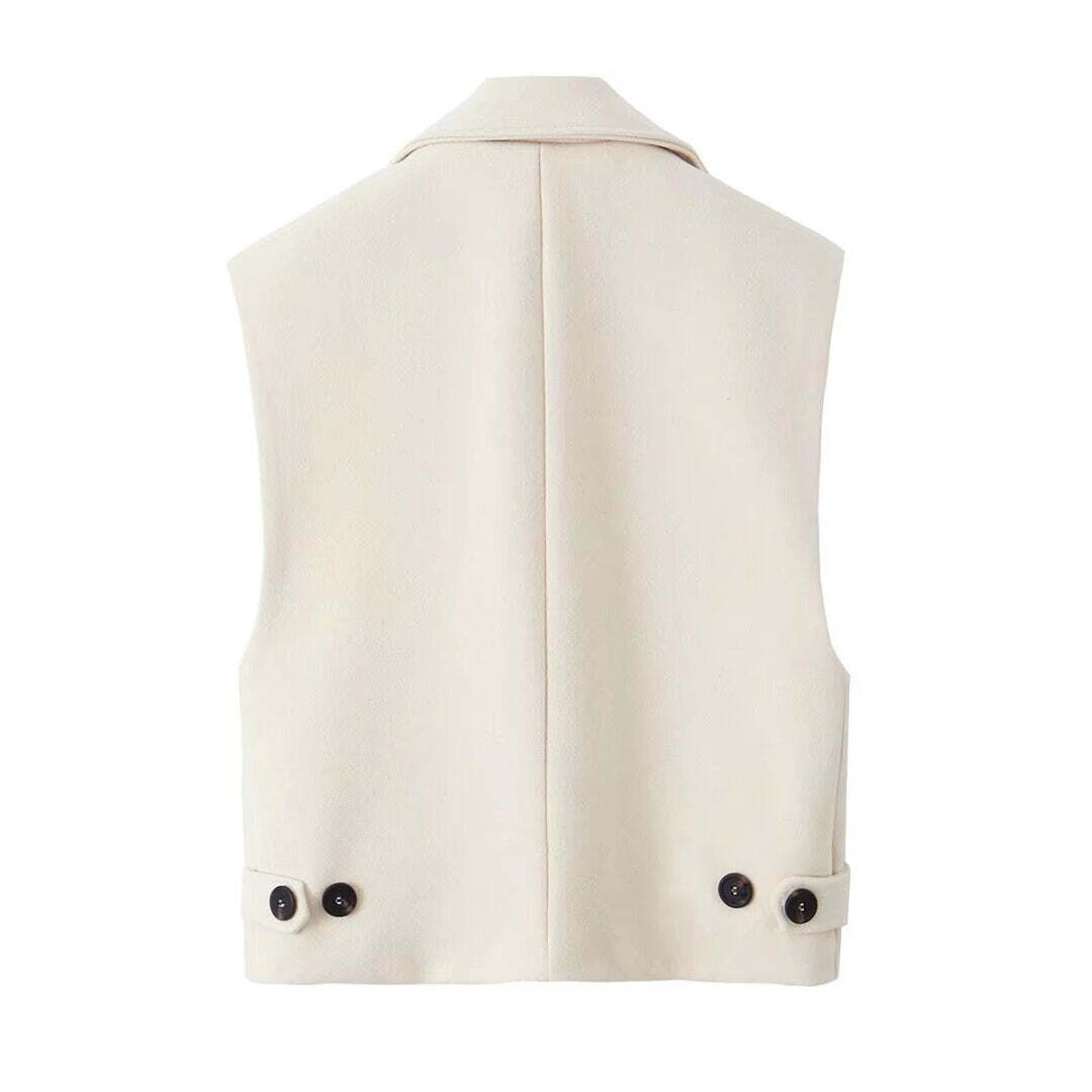 Cashmere Sleeveless Women's Vest Fashion Loose Casual Female Lapel Cardigan Autumn Winter Lady High Streetwear Waistcoat