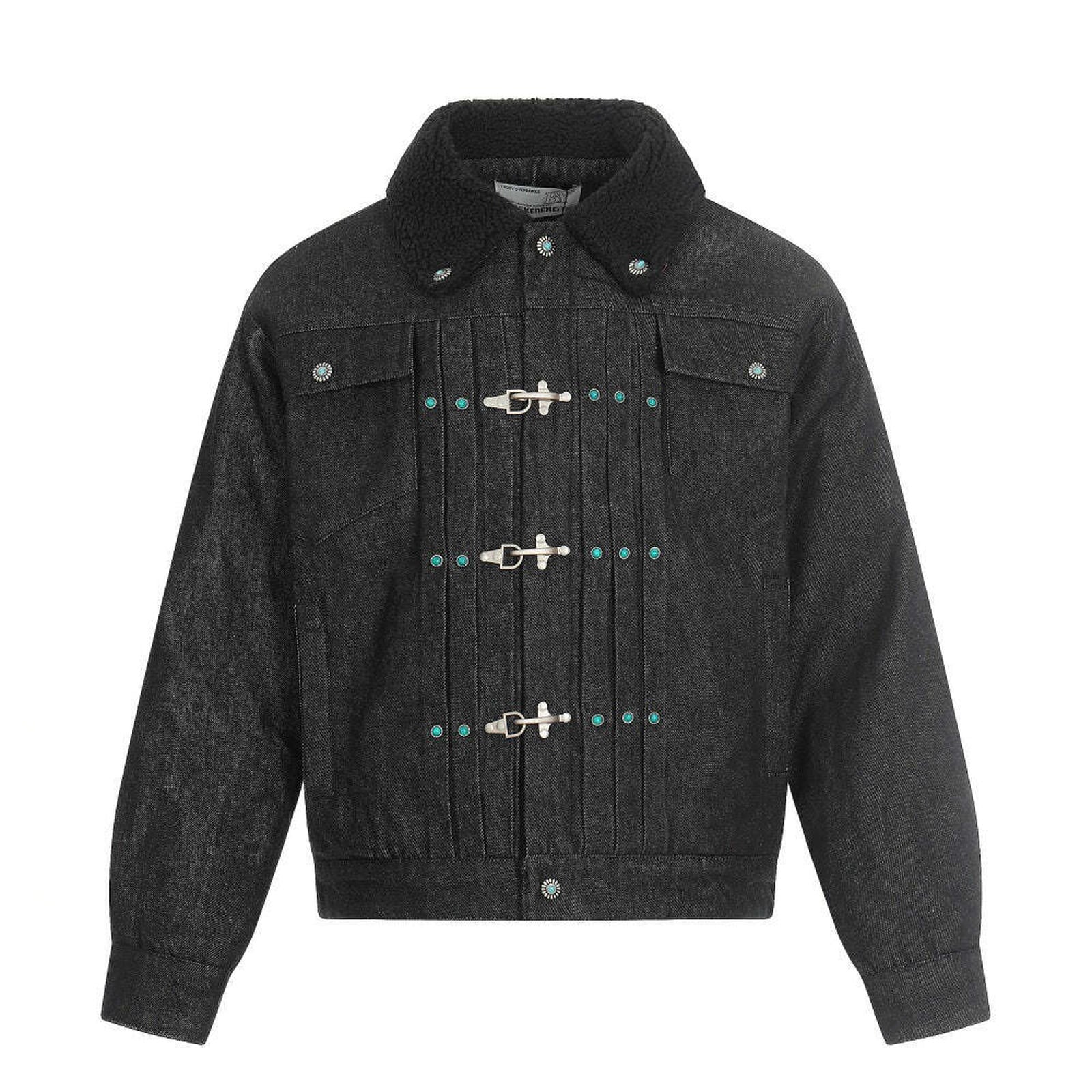 Cashmere lamb wool denim jacket