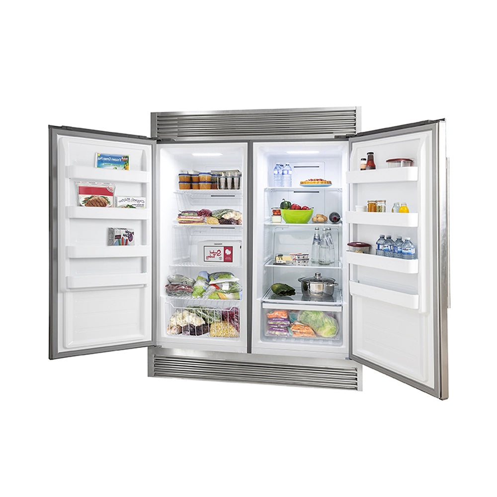 Forno Rizzuto 56-Inch Convertible Refrigerator/Freezer Set, 27.6 cu.ft Total Capacity, Decorative Grill, ENERGY STAR Certified