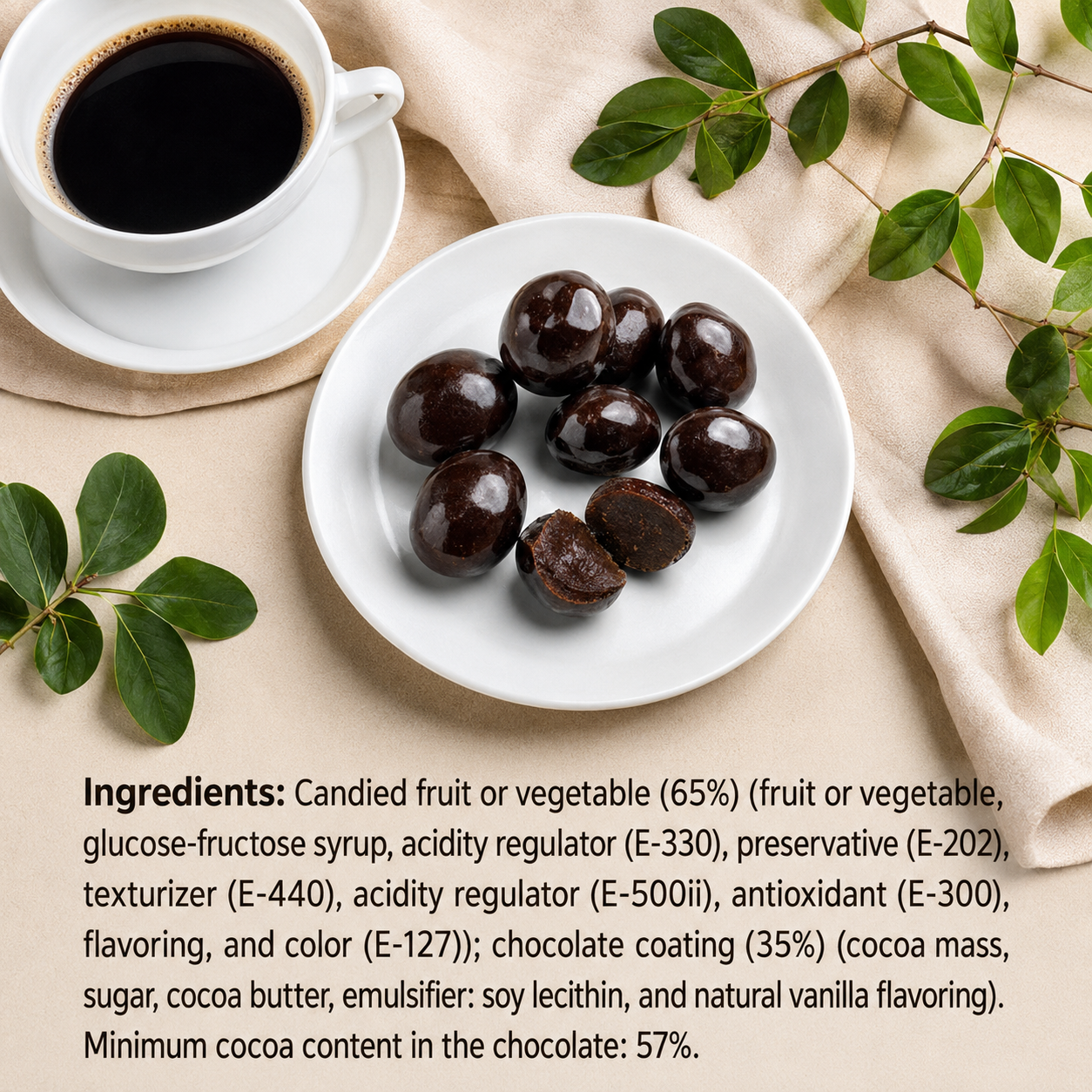 Andy Anand Vegan Belgian Dark Chocolate Figs - 24 Pc Gift Box, Premium 60% Cocoa Butter, Dairy-Free Gourmet Confection, Perfect for Birthday, Valentine’s & Anniversary Gifts - Handcrafted in California