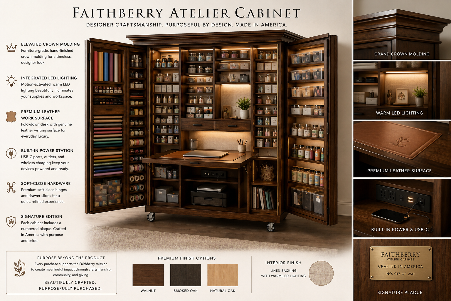 Faithberry Atelier Cabinet – Luxury USA-Made Designer Storage