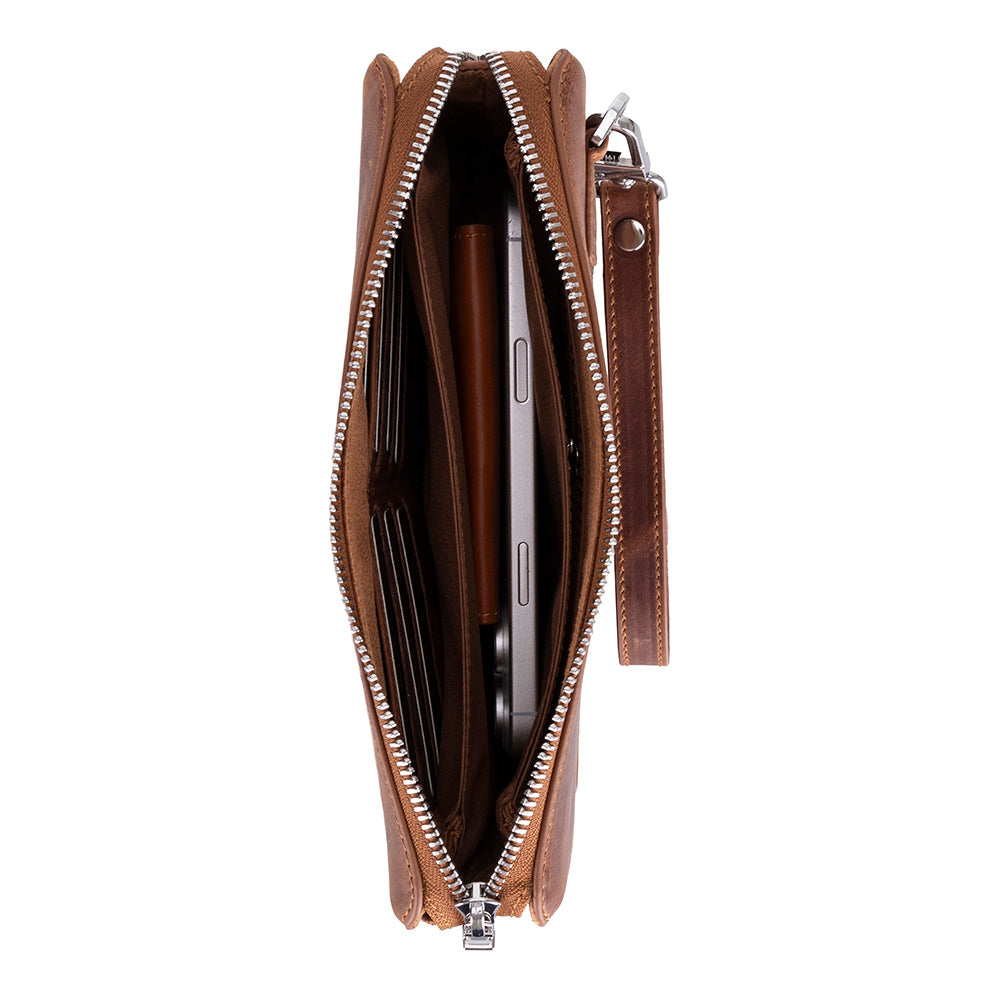 Lupus Leather Clutch Bag – Genuine Leather Wrist Clutch for Men & Women for Everyday Elegance | Minimal & Handcrafted