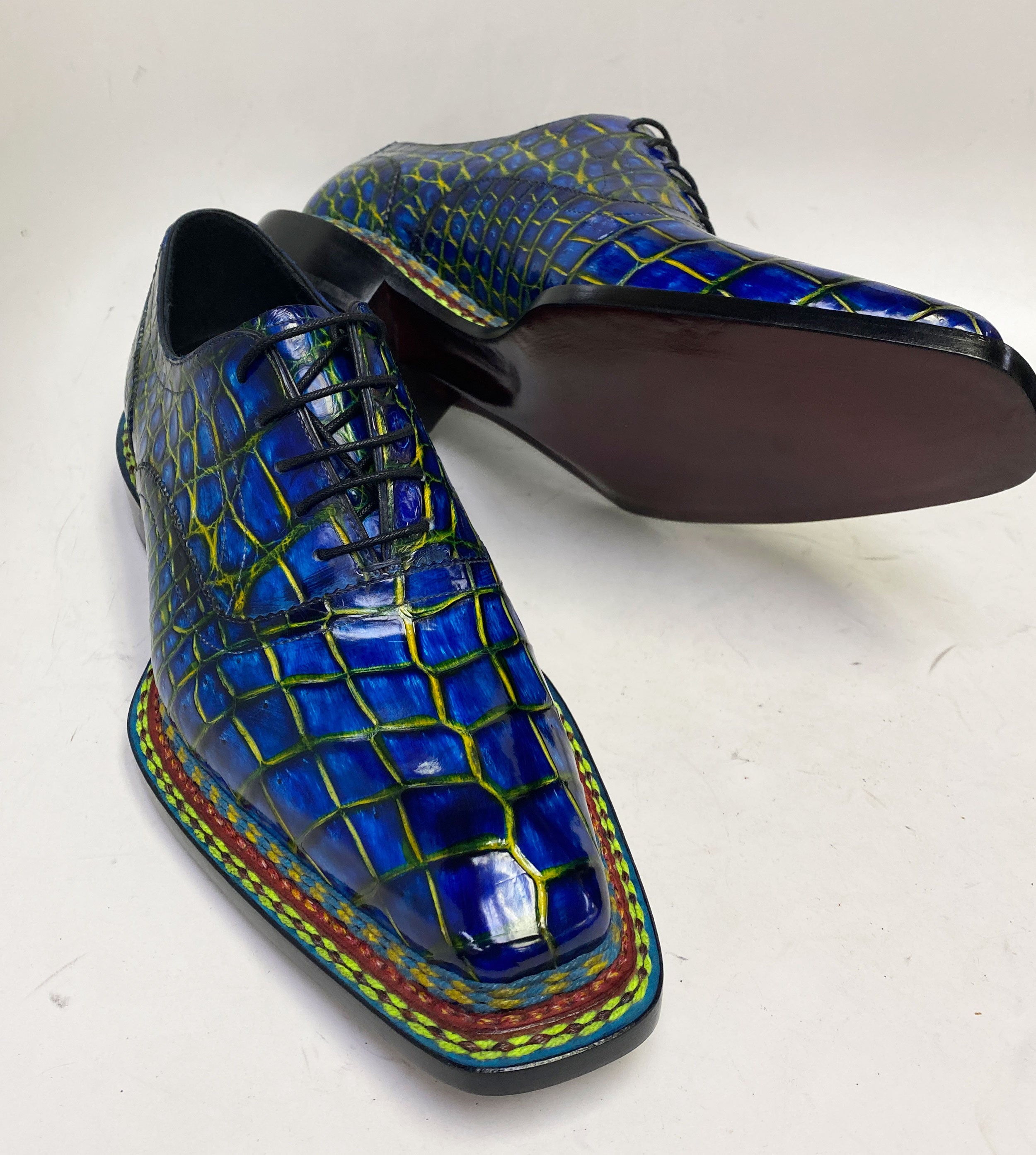 Maurice Ghost II Alligator Oxford - Navy