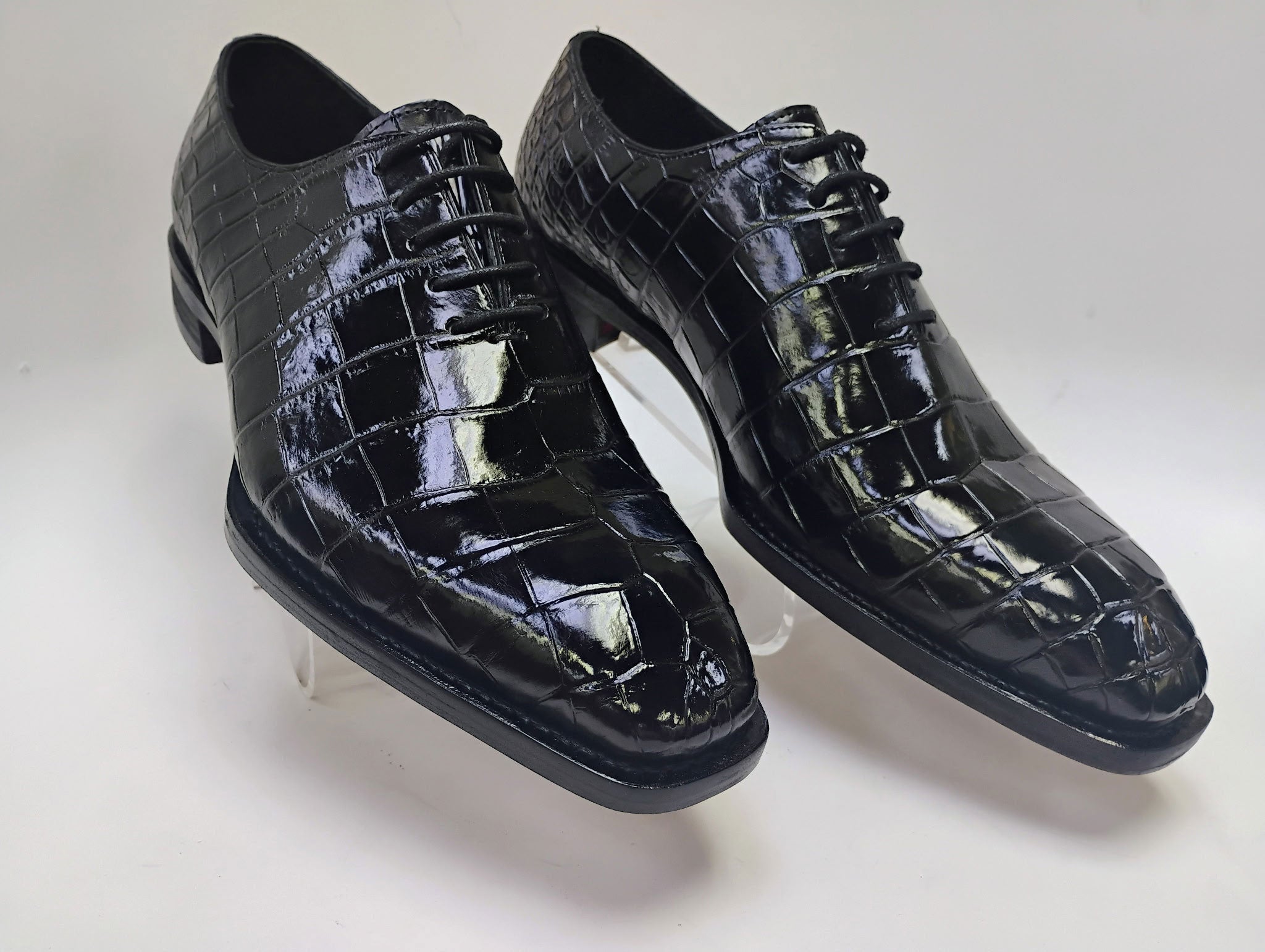Maurice Gladiator Alligator Lace-Up Oxford - Black
