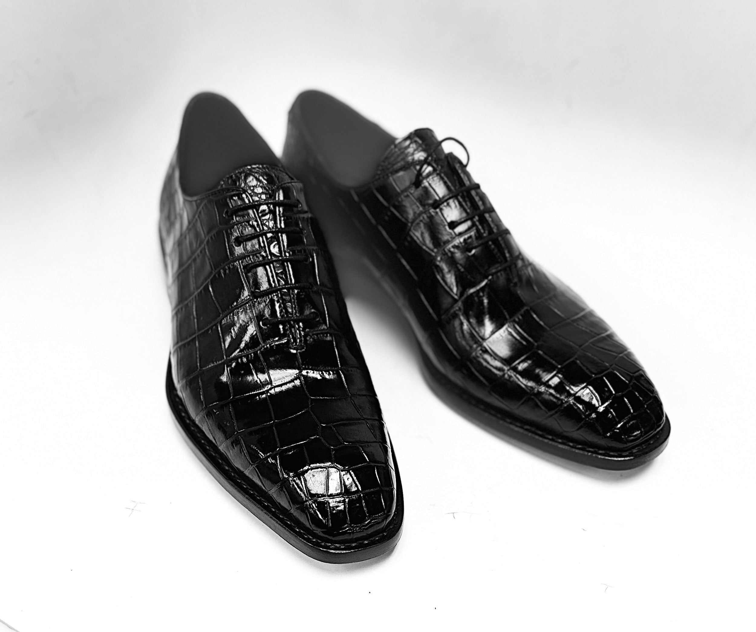 Maurice Gladiator Alligator Lace-Up Oxford - Black