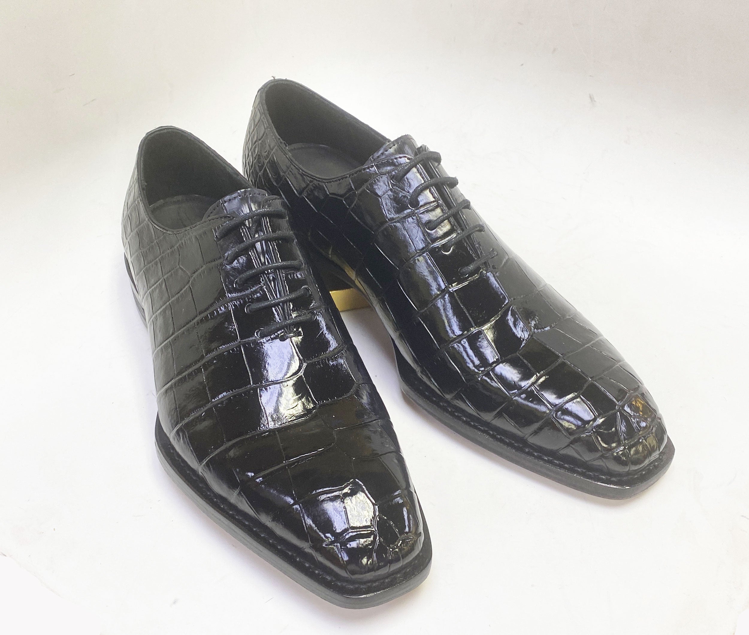 Maurice Gladiator Alligator Lace-Up Oxford - Black