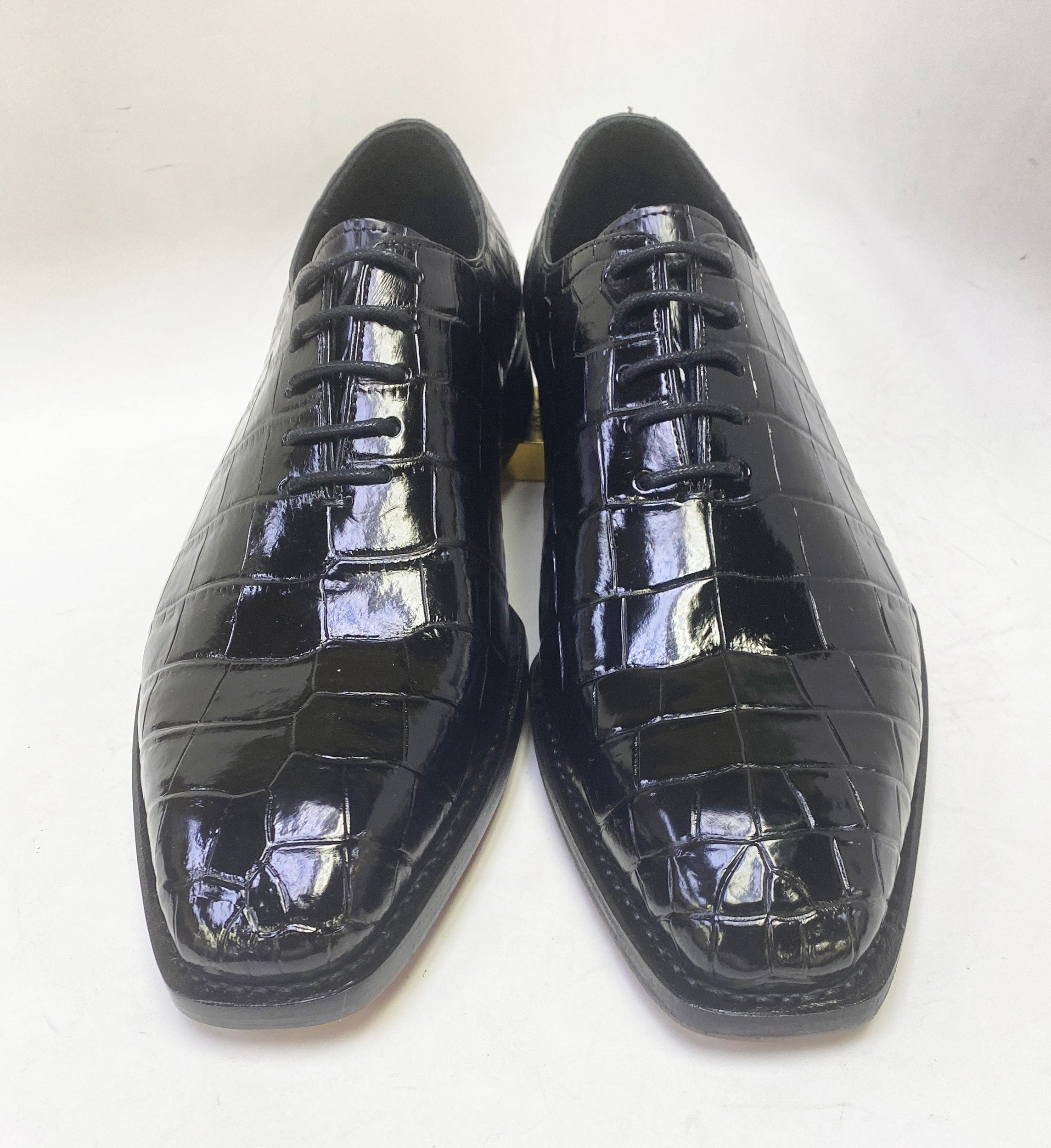 Maurice Gladiator Alligator Lace-Up Oxford - Black