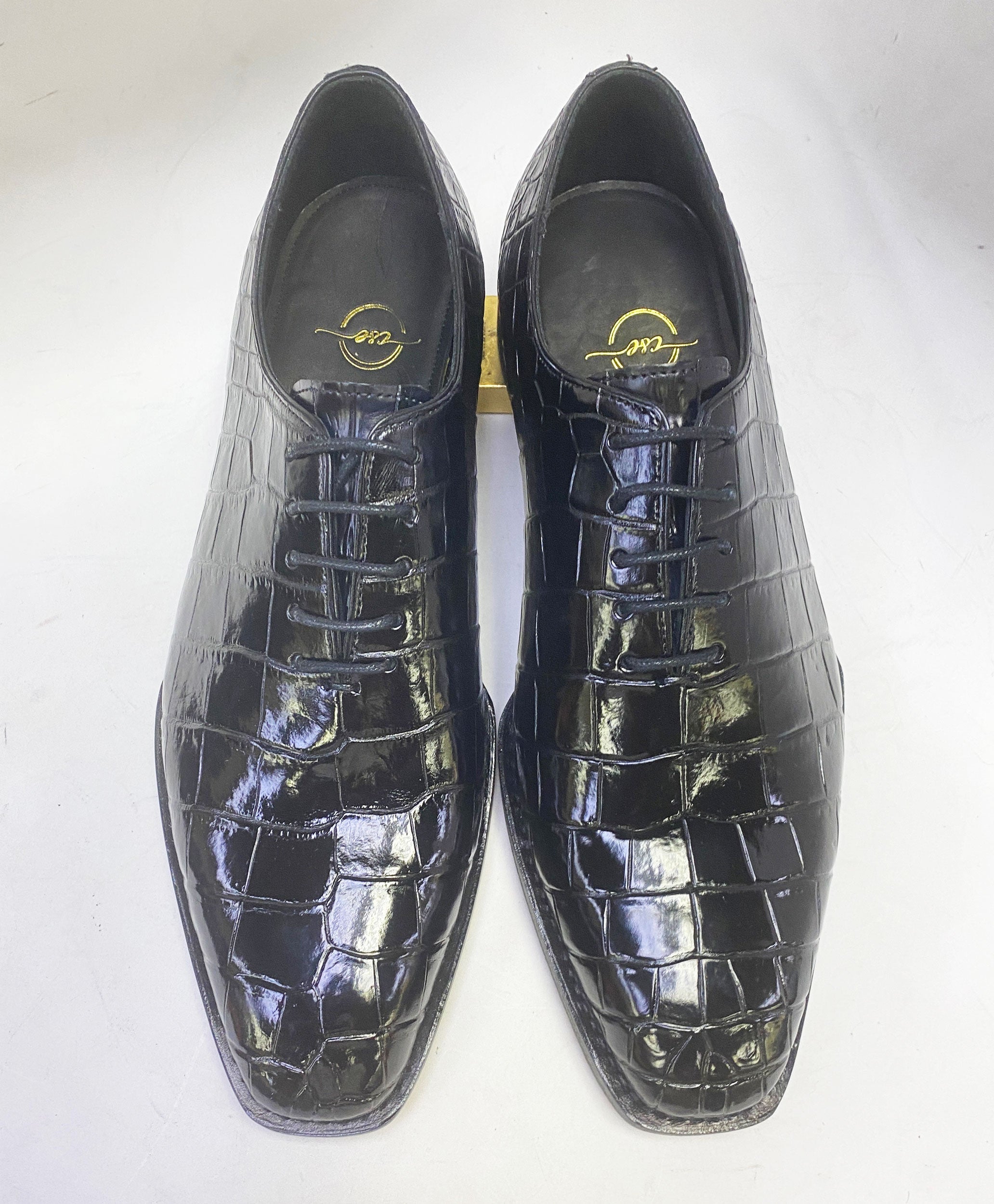 Maurice Gladiator Alligator Lace-Up Oxford - Black