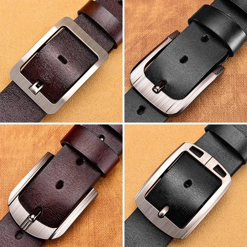 Leather Men's High-quality Buckle Jeans Leather Casual Belt Business Denim Belt Men's Fashion Designer 2025 New