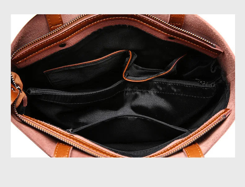 Real Genuine Leather Women's Shoulder Bags | Large Capacity Female Fashion Office Retro Handbag (Cow Leather, Big Bags for Women)
