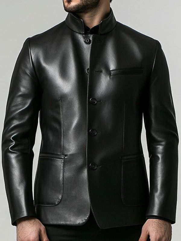Harold Black Premium Leather Blazer – Black Leather Jacket