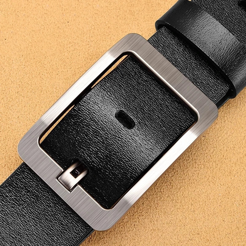 Leather Men's High-quality Buckle Jeans Leather Casual Belt Business Denim Belt Men's Fashion Designer 2025 New