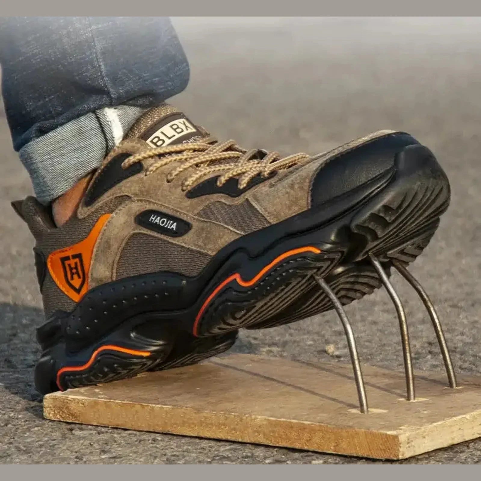 Anti-smashing Anti-puncture Work Safety Shoes Men Genuine Leather Non-slip Wear-resistant Breathable Military Tactical Boots