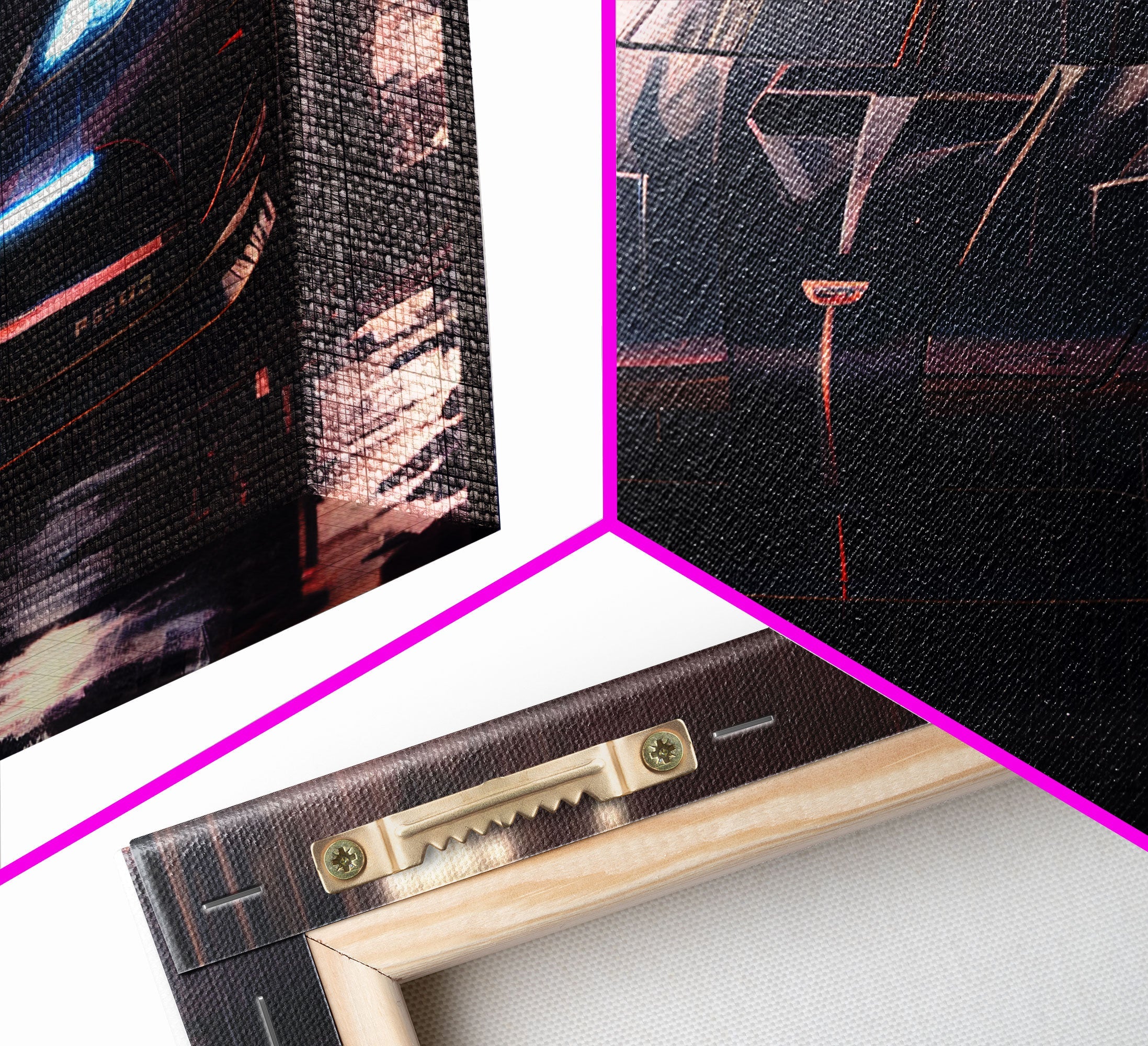 Koenigsegg Agera in the Rain, Supercar Art, Framed Canvas Print