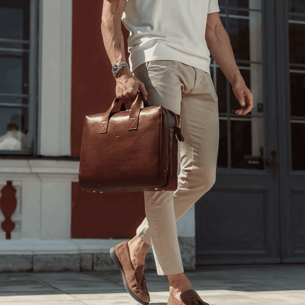 Von Baer Essential Modern Briefcase — Italian Leather