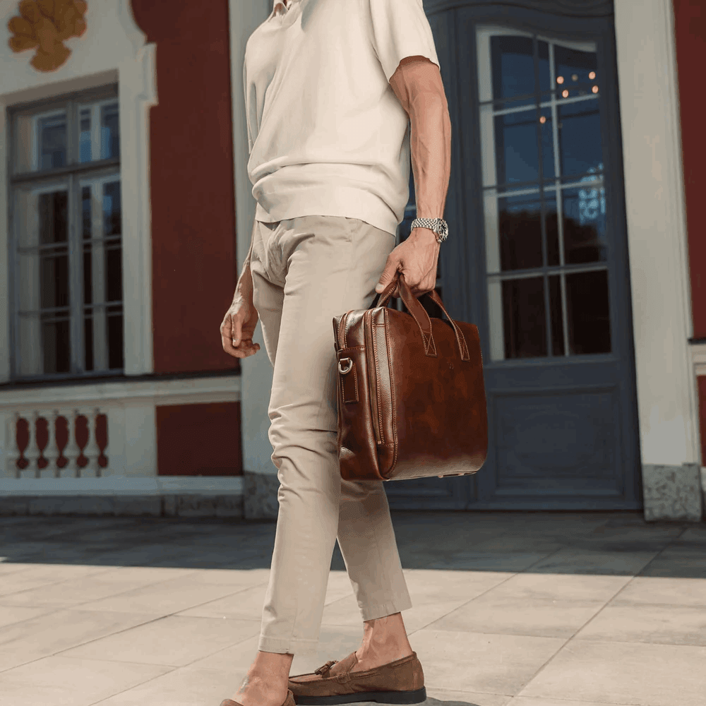 Von Baer Essential Modern Briefcase — Italian Leather