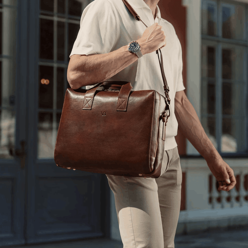 Von Baer Essential Modern Briefcase — Italian Leather