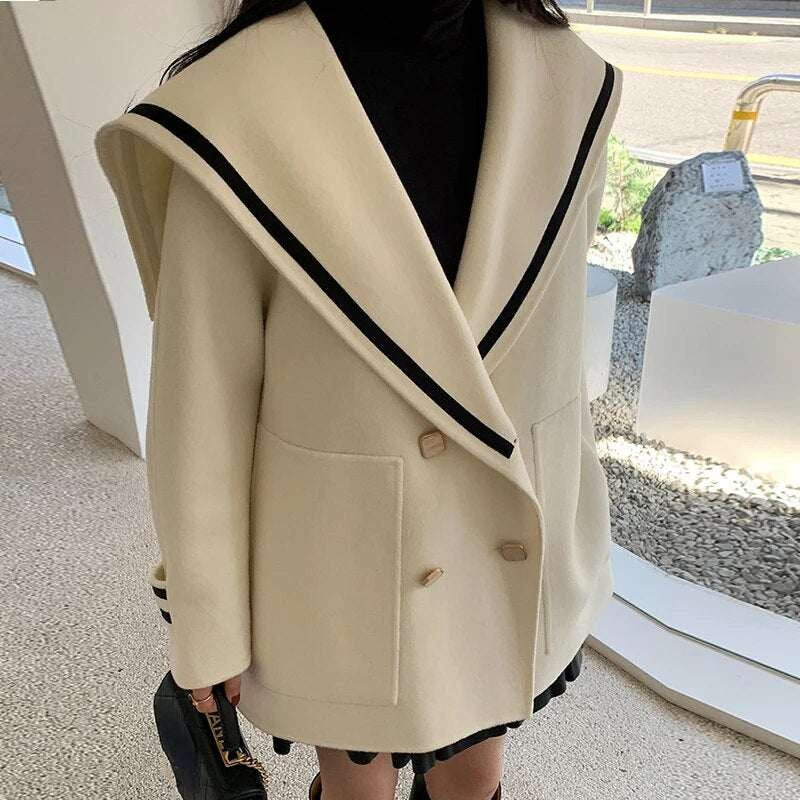 Double-Breasted Panelled Cotton Coat