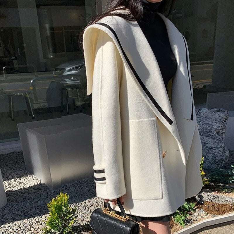 Double-Breasted Panelled Cotton Coat