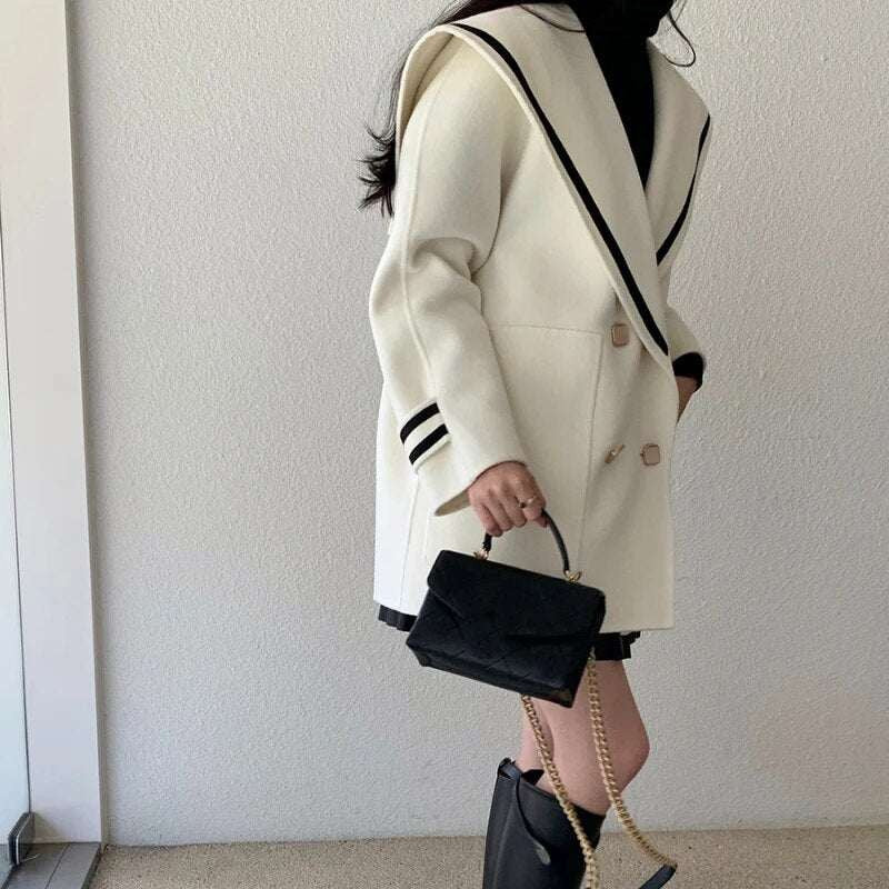 Double-Breasted Panelled Cotton Coat