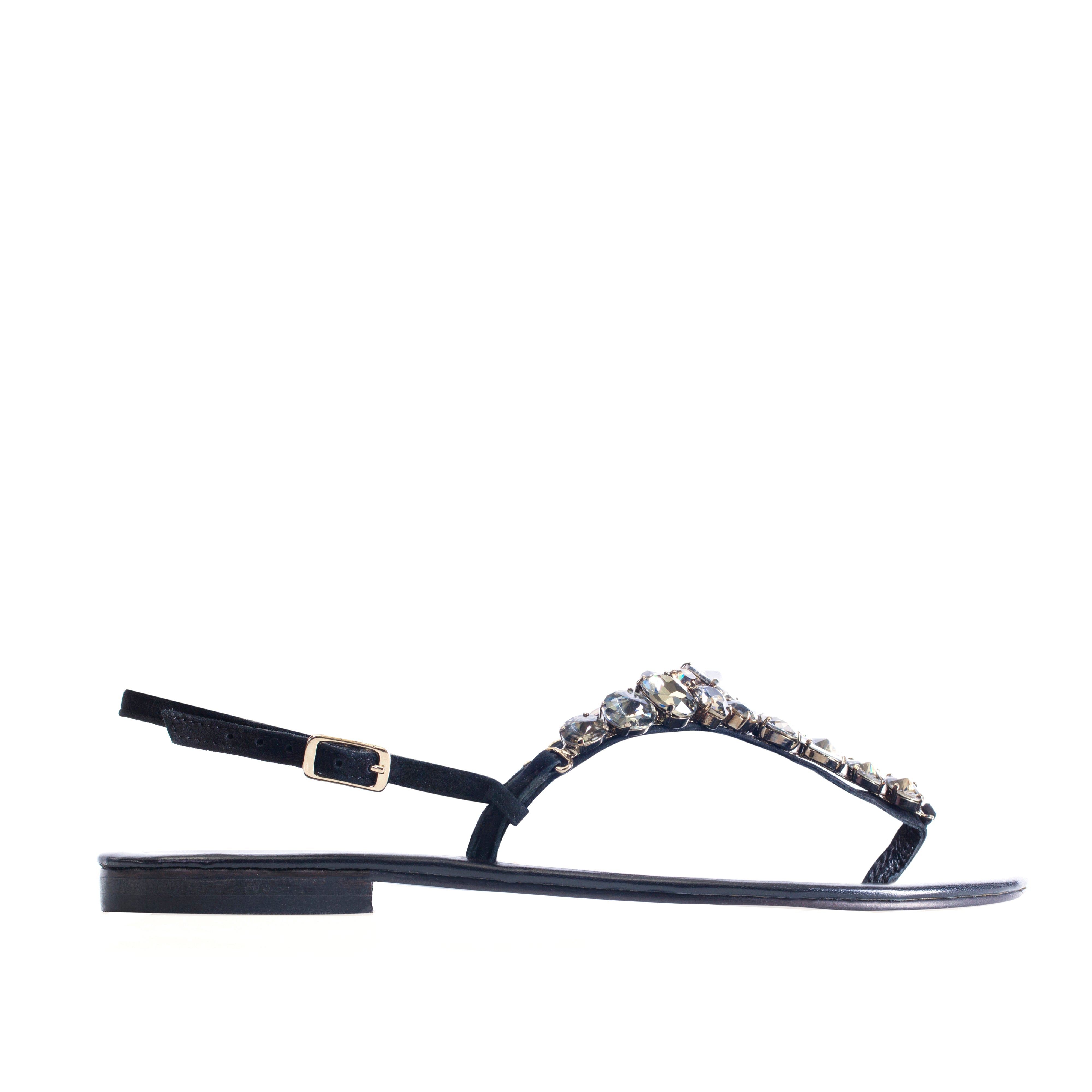 Black Suede with Gray Crystal