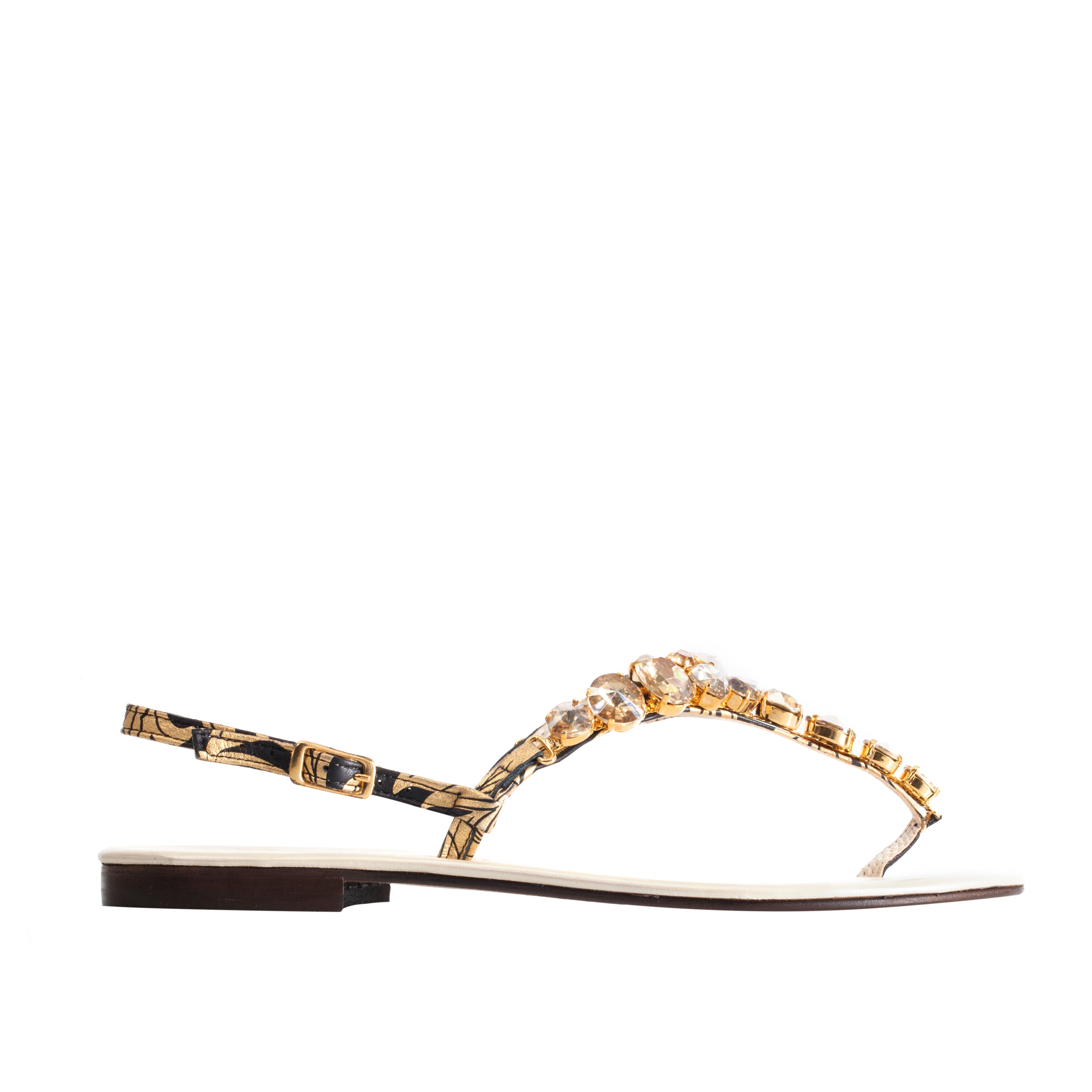 Black/Gold Arabesque with Gold Crystal